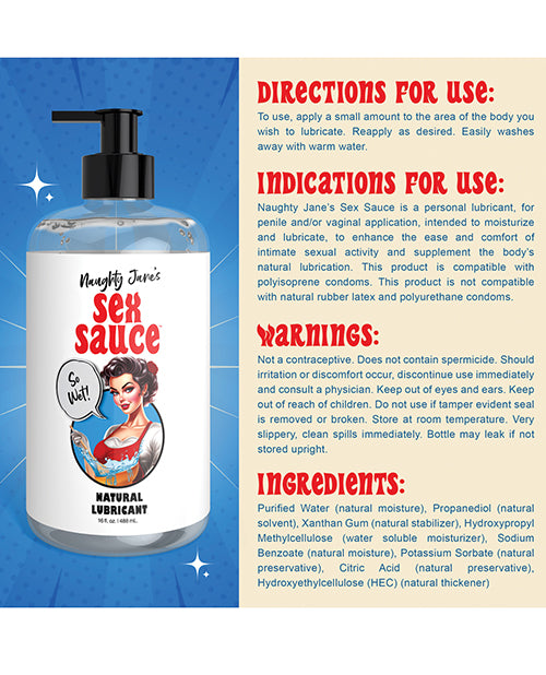 Naughty Jane's Sex Sauce Natural Lubricant - 16 oz - LUST Depot