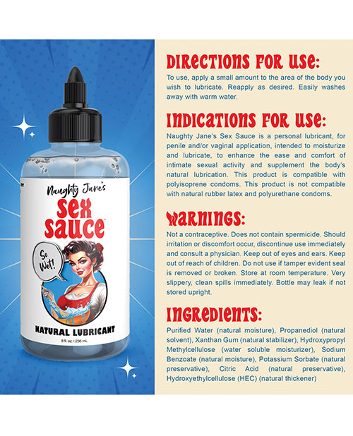 Naughty Jane's Sex Sauce Natural Lubricant - 8 oz - LUST Depot