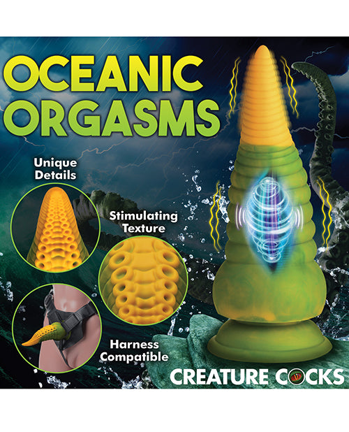 Creature Cocks Monstropus 2.0 Vibrating Tentacle Silicone Dildo - Yellow/Green - LUST Depot