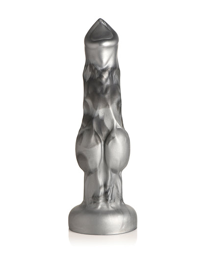 Creature Cocks Night Prowler Silicone Dildo - Medium Black/Silver