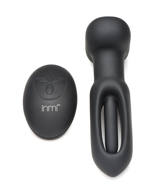 Inmi Bum Flick Flicking & Vibrating Silicone Butt Plug w/Remote - Black