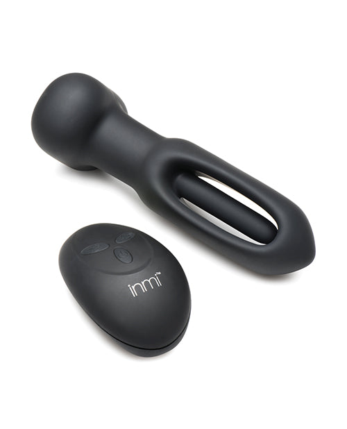 Inmi Bum Flick Flicking & Vibrating Silicone Butt Plug w/Remote - Black