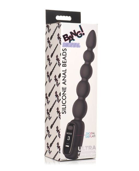 Bang! Digital Silicone Anal Beads - Black