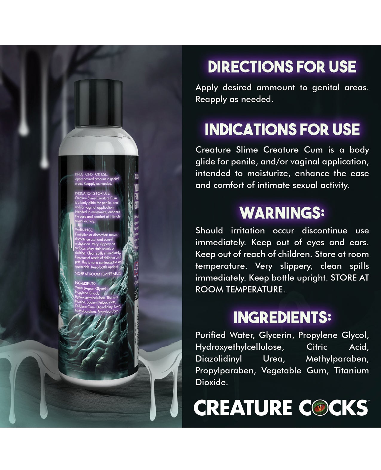 Creature Cocks - Creature Slime Creature Cum Unscented Jizz Lubricant 8oz