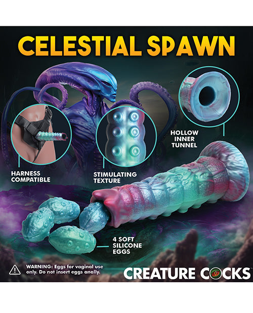 Creature Cocks Galactic Breeder Ovipositor Silicone Dildo w/Eggs - Multi Color - LUST Depot