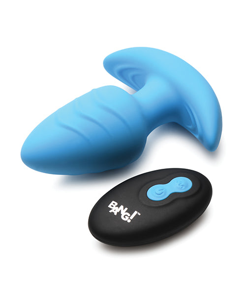 Bang! Rotating & Vibrating Tapered Butt Plug w/Remote - Blue