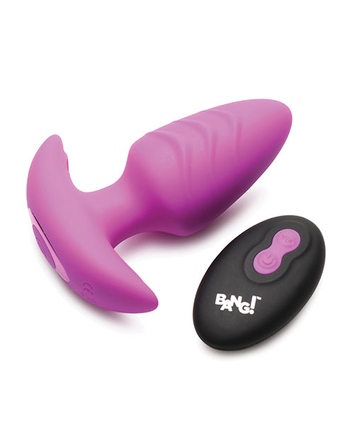 Bang! Rotating & Vibrating Tapered Butt Plug w/Remote - Purple