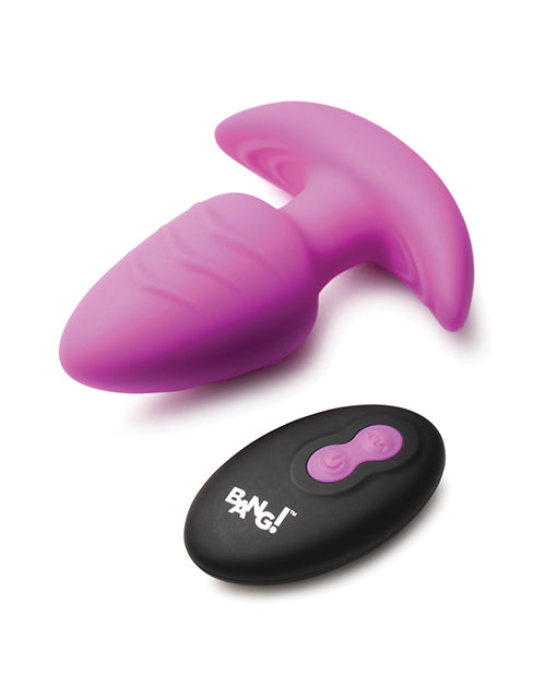 Bang! Rotating & Vibrating Tapered Butt Plug w/Remote - Purple - LUST Depot