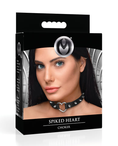 Master Series Spiked Heart Choker - Black