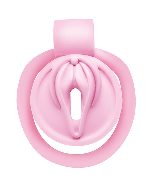 Master Series Pussification Vulva Locking Chasity Cage - Pink