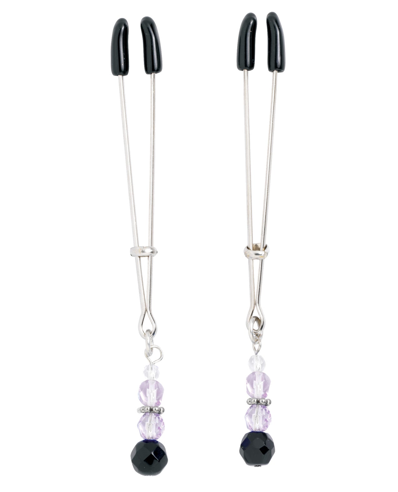 Spartacus Adjustable Tweezer Nipple Clamps W-purple Beads - LUST Depot