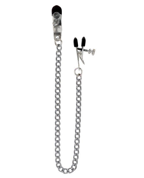 Spartacus Adjustable Broad Tip Nipple Clamps W-link Chain - LUST Depot