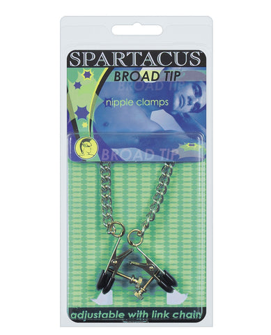 Spartacus Adjustable Broad Tip Nipple Clamps W-link Chain