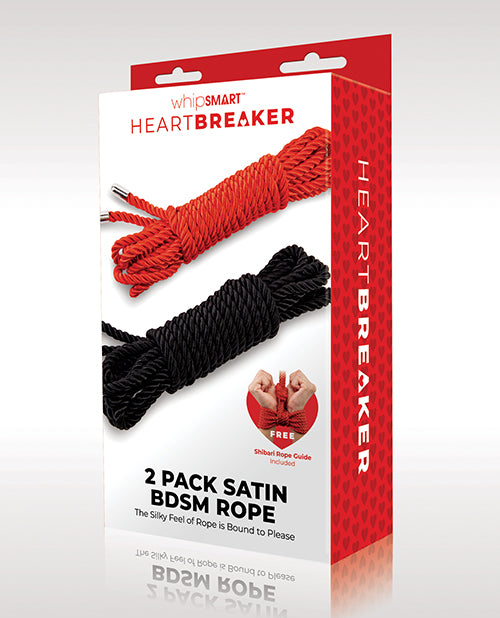 Whipsmart Heartbreaker Satin Bdsm Rope - Black/red Set Of 2 - LUST Depot