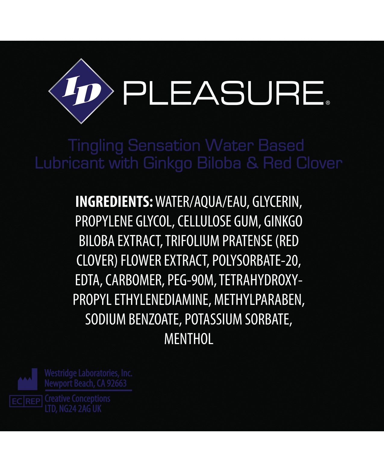 Id Pleasure Waterbased Tingling Lubricant - 4 Oz Tube - LUST Depot