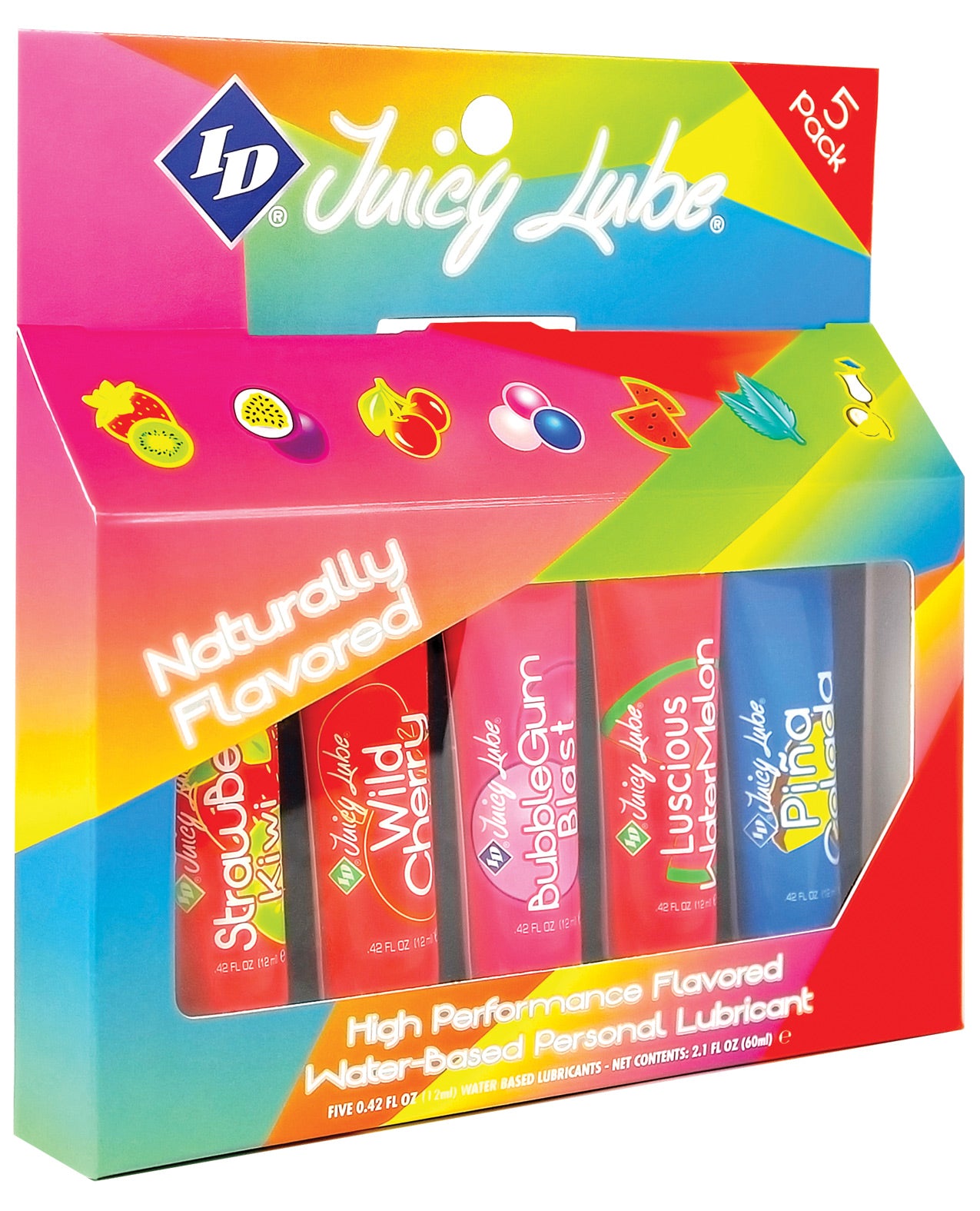 Id Juicy Water Based Lube - 12 Ml Blister Asst. Flavors Pack Of 5 - LUST Depot