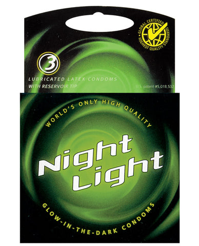 Night Light Glow In The Dark Condom - Box Of 3