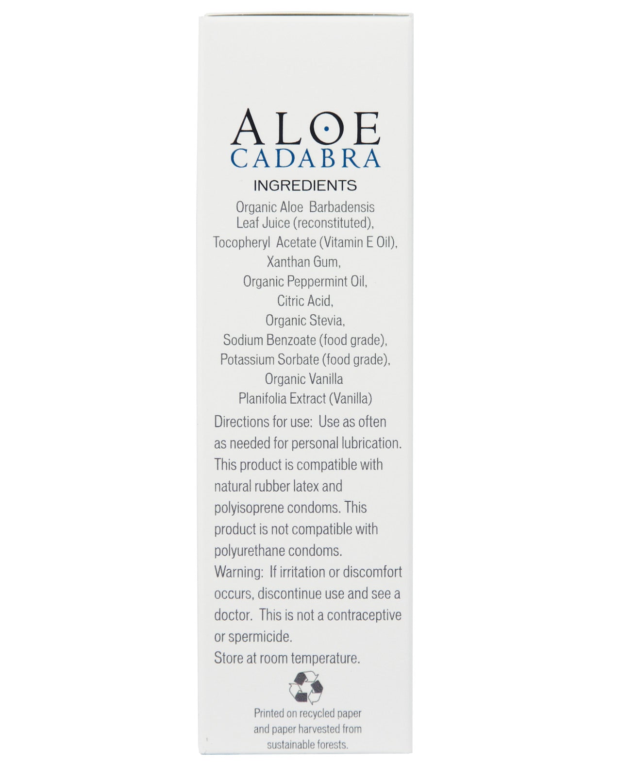 Aloe Cadabra Organic Lubricant - 2.5 Oz Peppermint Tingle - LUST Depot