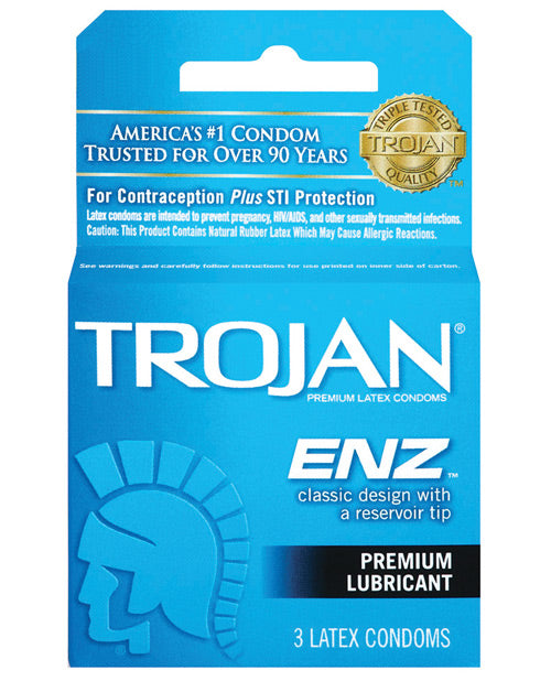 Trojan Enz Lubricated Condoms - Box Of 3 - LUST Depot