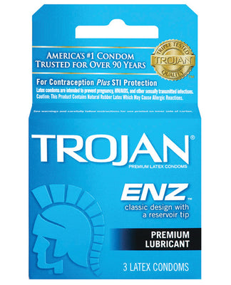 Trojan Enz Lubricated Condoms - Box Of 3