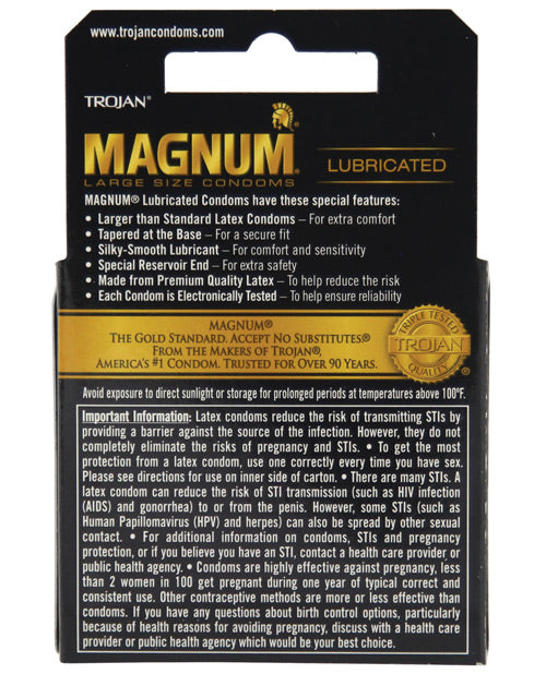 Trojan Magnum Condoms - Box Of 3 - LUST Depot