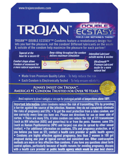 Trojan Double Ecstasy Condom - Box Of 3 - LUST Depot