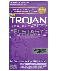 Trojan Her Pleasure Ecstasy Condoms - Box Of 10