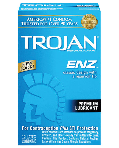 Trojan Enz Lubricated Condoms - Box Of 12