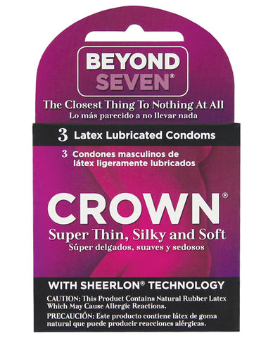 Crown Lubricated Condoms - Box Of 3