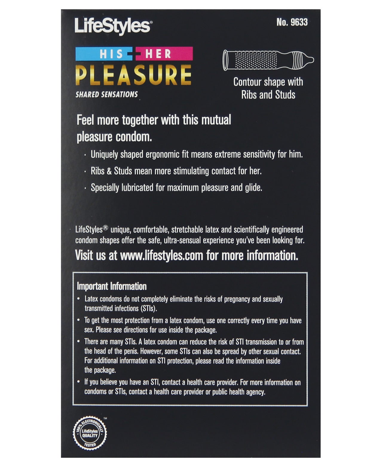 Lifestyles His & Her Pleasure Condoms - Pack Of 12 - LUST Depot