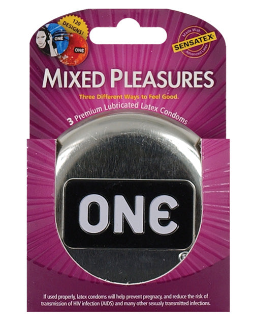 One Mixed Pleasures Condoms - Box Of 3 - LUST Depot