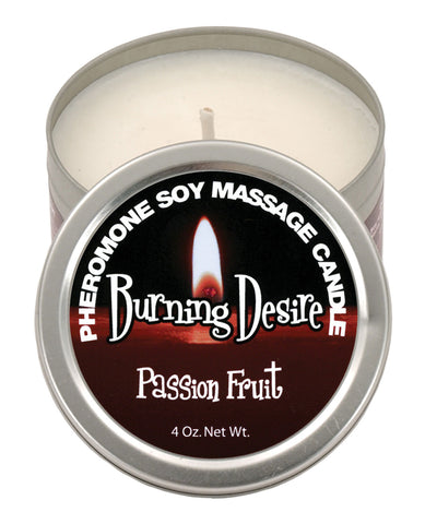 Burning Desire Pheromone Soy Massage Candle - 4 Oz Passion Fruit