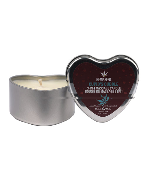 Earthly Body 2024 Valentines 3 In 1 Massage Heart Candle - 4 Oz Cupids Cuddle - LUST Depot