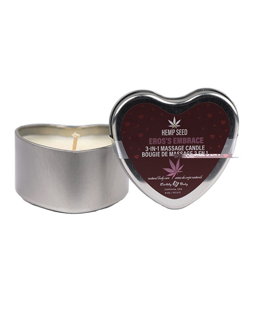 Earthly Body 2024 Valentines 3 In 1 Massage Heart Candle - 4 Oz Eros Embrace - LUST Depot