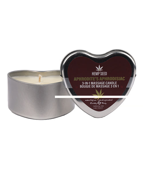 Earthly Body 2024 Valentines 3 In 1 Massage Heart Candle - 4 Oz Aphrodite's Aphrodisiac - LUST Depot