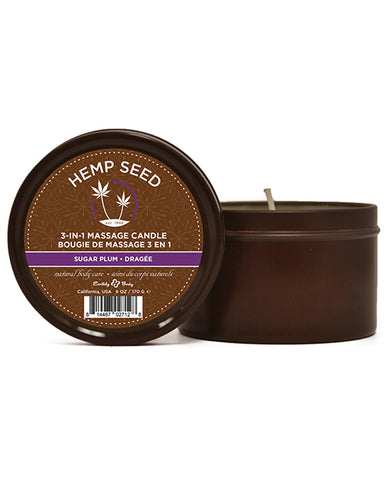 Earthly Body Holiday 2019 3 In 1 Massage Candle - 6 Oz Sugar Plum