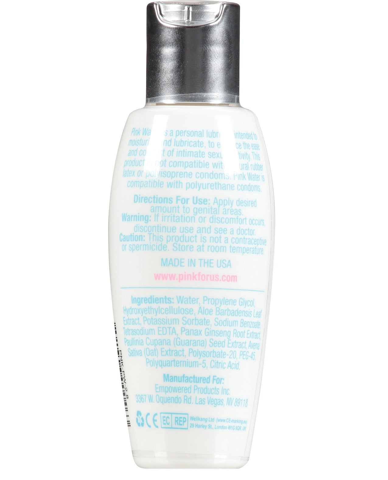 Pink Water Lube - 2.8 Oz Flip Top Bottle - LUST Depot