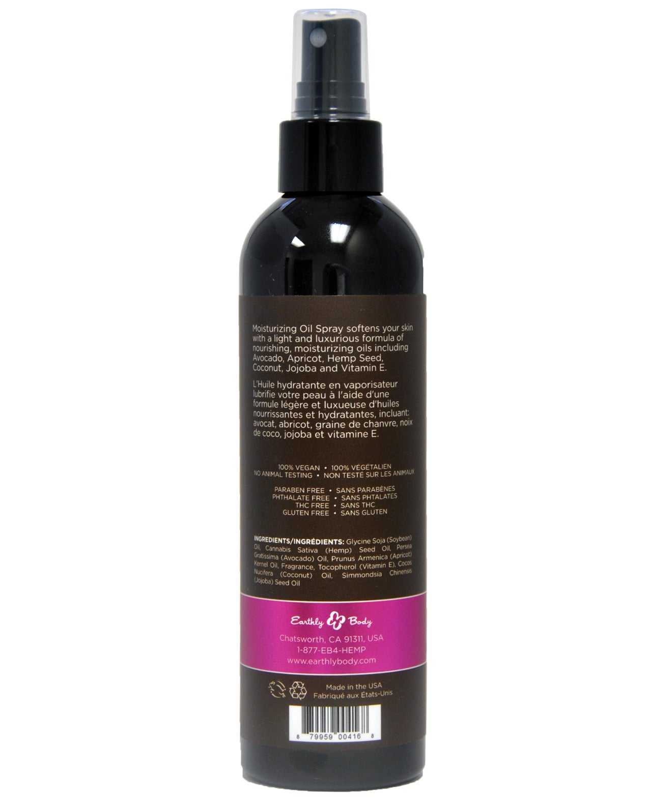 Earthly Body Moisturizing Oil Spray - 8 Oz Skinny Dip - LUST Depot