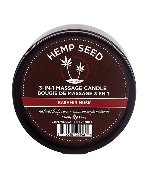 Earthly Body Suntouched Hemp Candle - 6 Oz Round Tin Kashmir Musk - LUST Depot