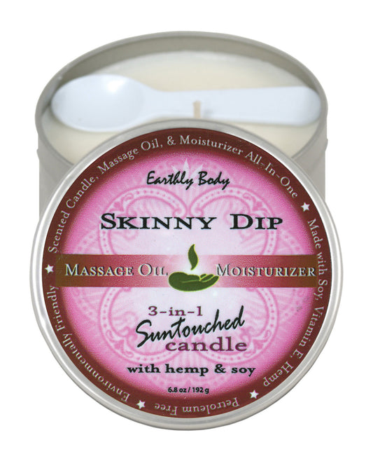 Earthly Body Suntouched Hemp Candle - 6 Oz Round Tin Skinny Dip - LUST Depot