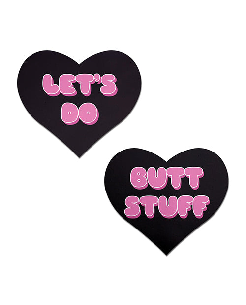 Pastease Premium Heart Let's Do Butt Stuff - Black/pink O/s - LUST Depot