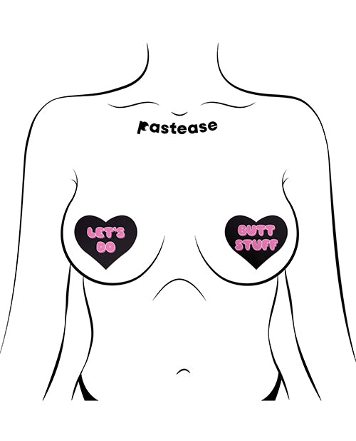 Pastease Premium Heart Let's Do Butt Stuff - Black/pink O/s - LUST Depot