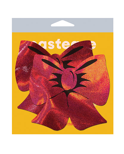 Pastease Coverage Holographic Bow - Red O/s - LUST Depot