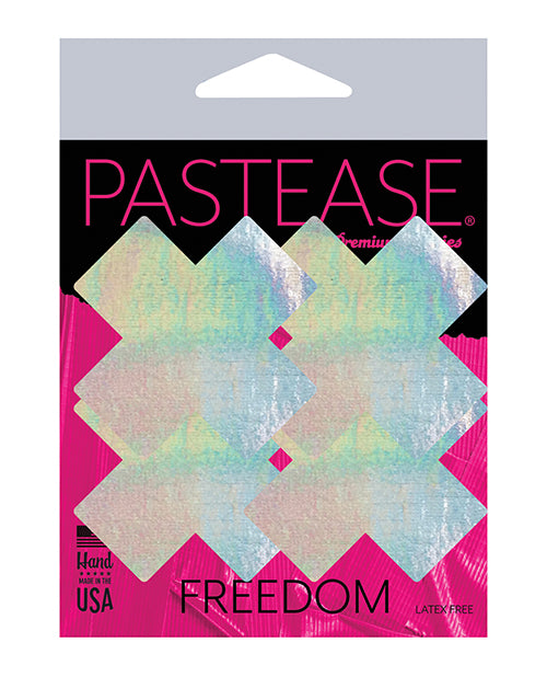 Pastease Holographic Plus X - Silver O-s Pack Of 2 Pair - LUST Depot