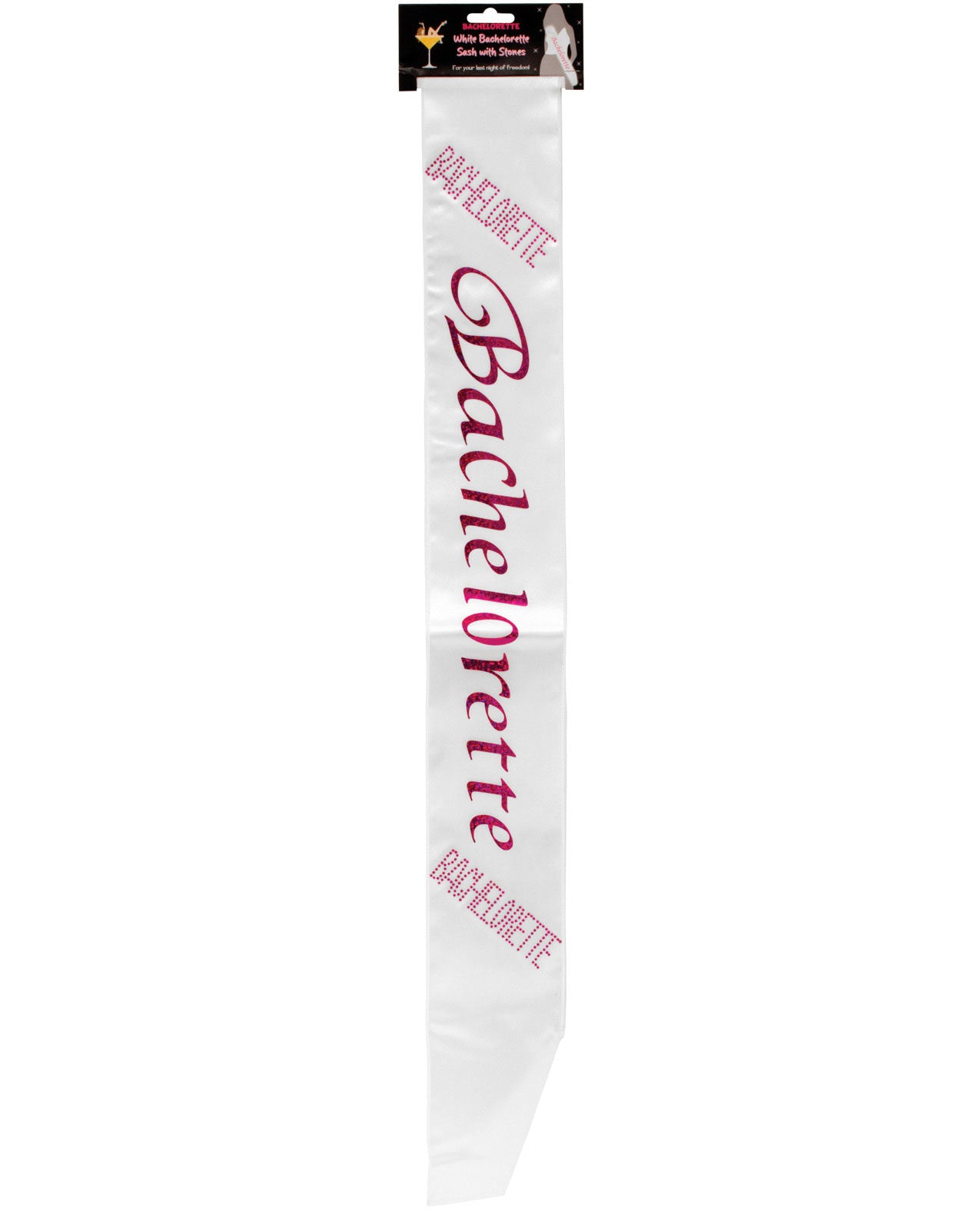 Bachelorette Sash W-crystals - White - LUST Depot