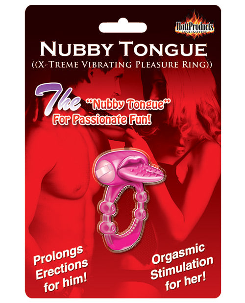 Nubby Tongue X-treme Vibrating Pleasure Ring - Magenta - LUST Depot