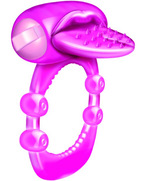 Nubby Tongue X-treme Vibrating Pleasure Ring - Magenta - LUST Depot