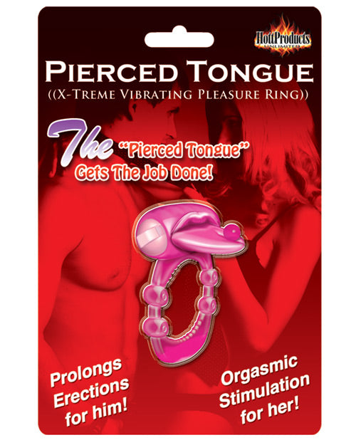 Pierced Tongue X-treme Vibrating Pleasure Ring - Magenta - LUST Depot