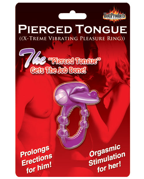 Pierced Tongue X-treme Vibrating Pleasure Ring - Purple - LUST Depot