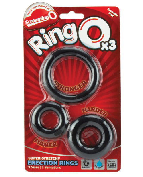 Screaming O Ringo - Black Pack Of 3 - LUST Depot